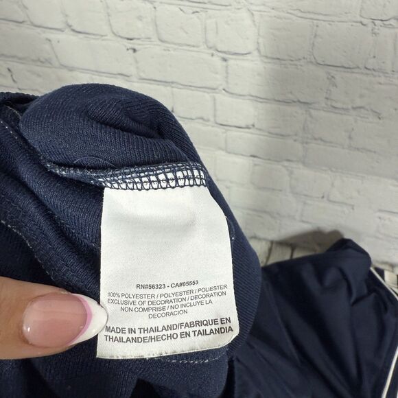 Nike Track Pants Mens Navy Blue Solid Polyester Swoosh Logo Straight Leg Active - Picture 4 of 15